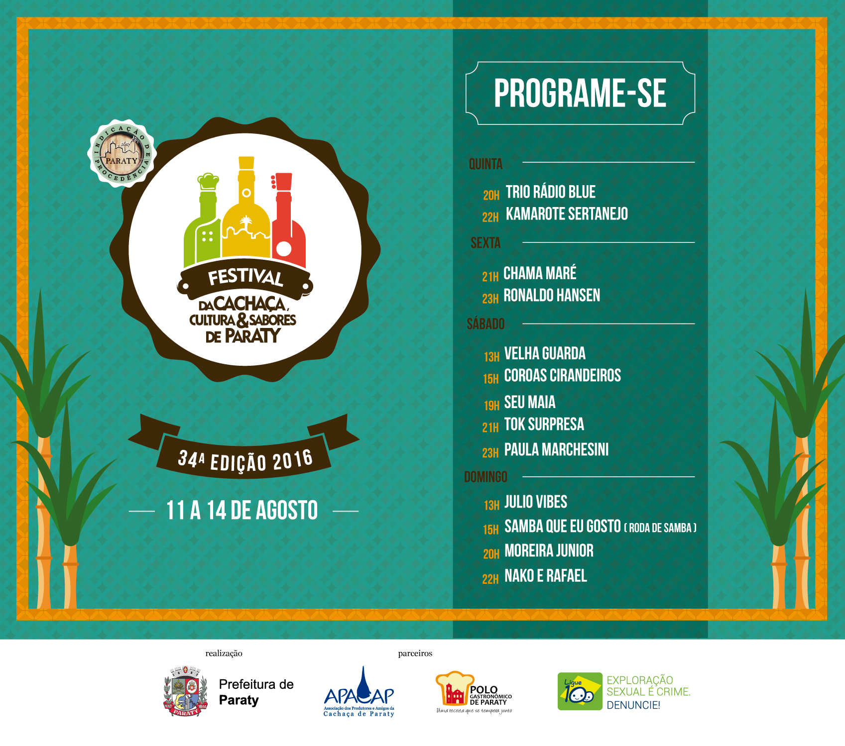 XXXIV Festival da Cachaça Cultura e Sabores de Paraty 2016