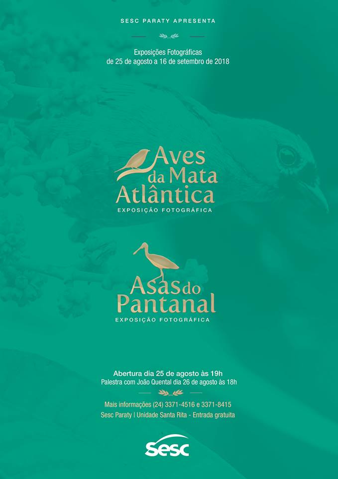 exposições Aves da Mata Atlântica e Asas do Pantanal