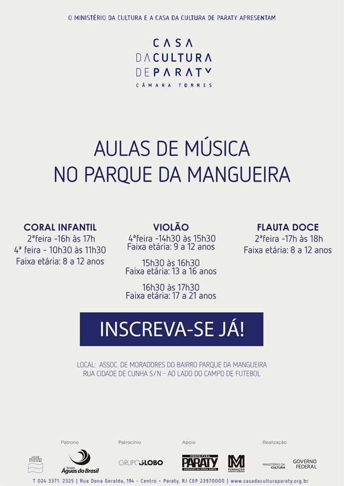 Cursos de música no bairro Parque da Mangueira