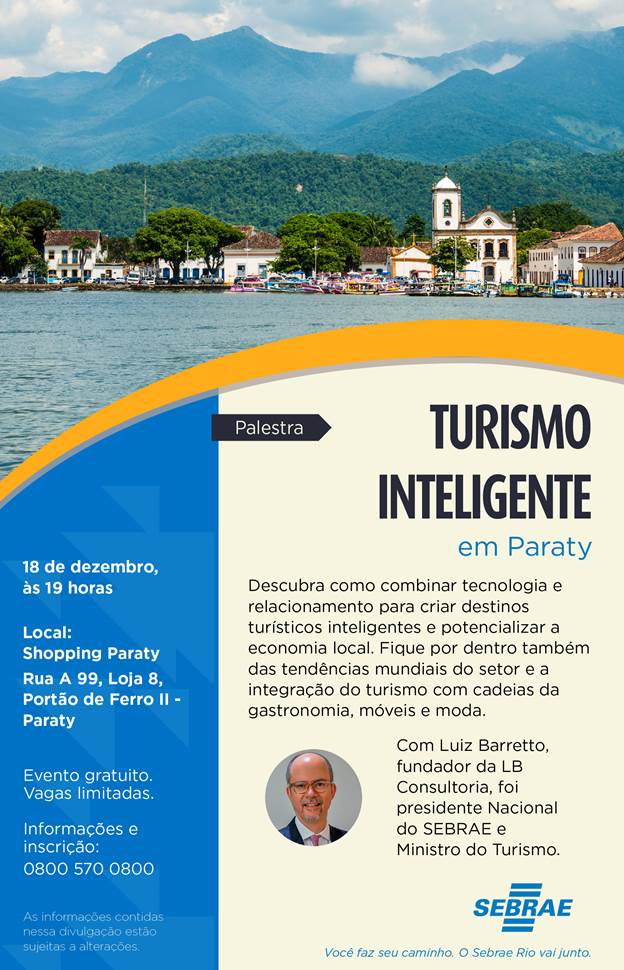 Turismo Inteligente é tema de palestra em Paraty e Angra dos Reis