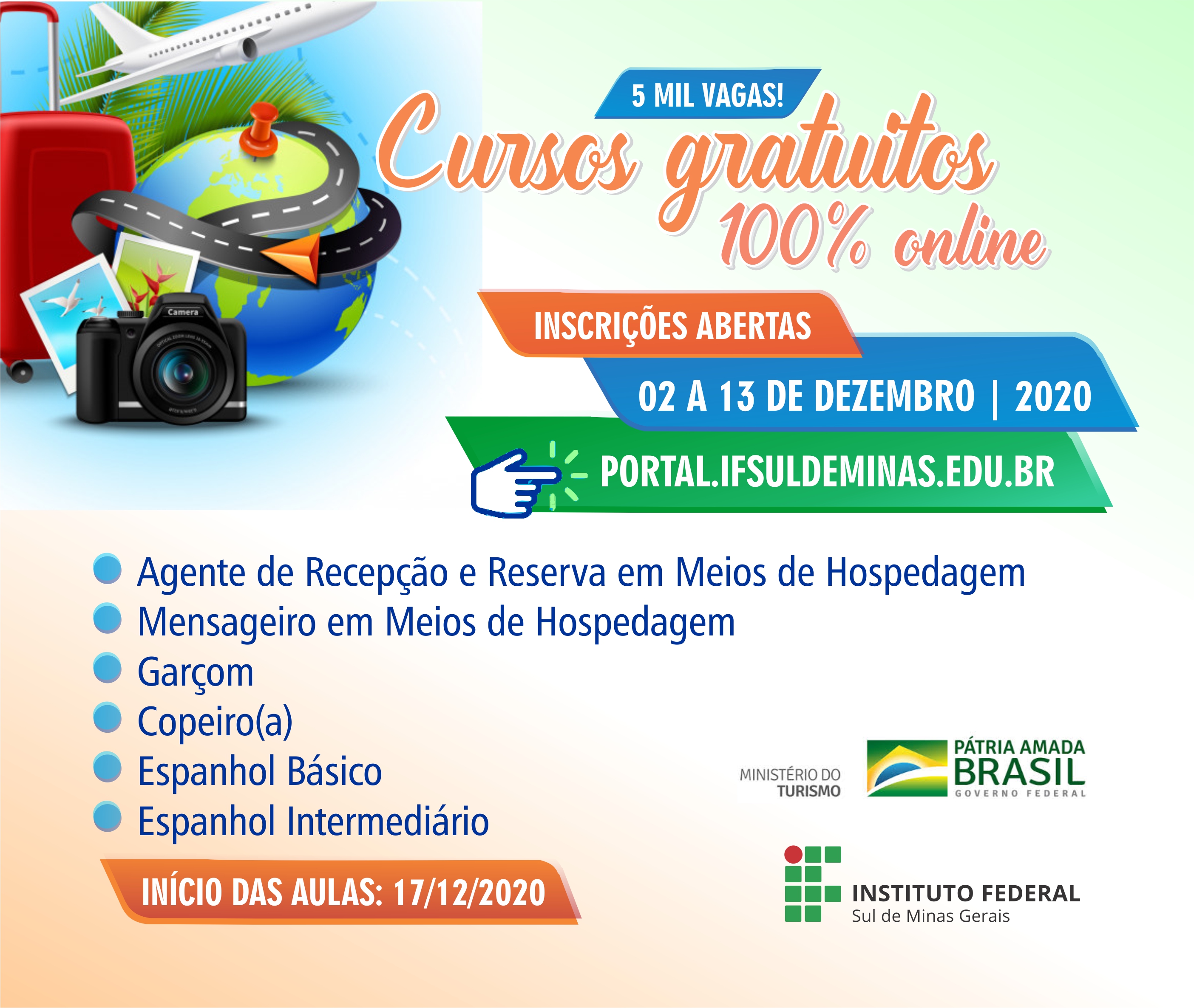 Oportunidade de cursos na área de Turismo