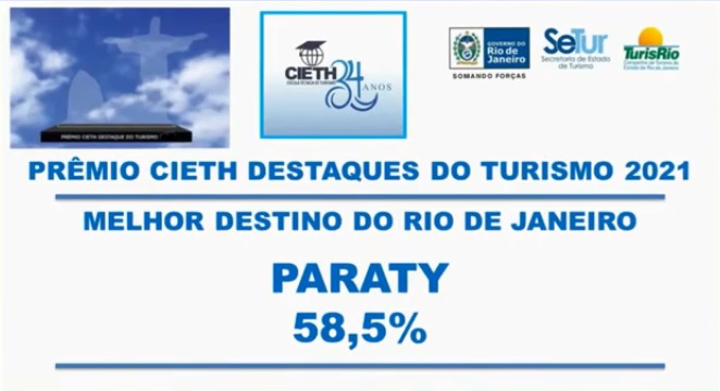 Paraty ganha o prêmio de melhor destino turístico do Rio de Janeiro